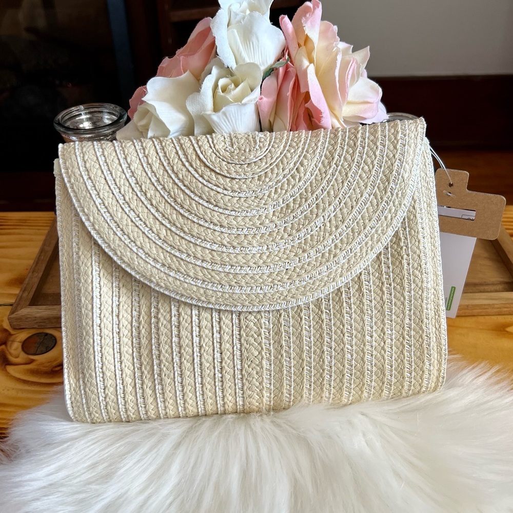 I Am Jewelry Women’s Straw Beach Summer Clutch Bag